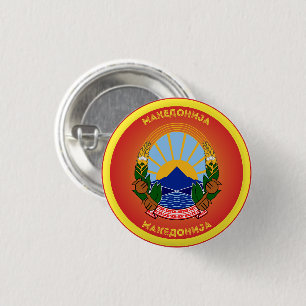 Badge Rond 2,50 Cm Armoiries nationales de Macédoine du Nord en forme