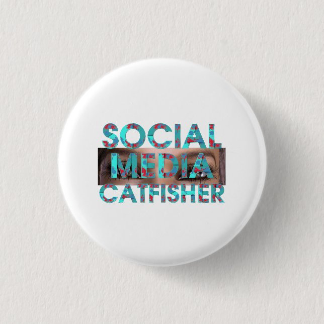 Badge Rond 2,50 Cm Arnaqueur de médias sociaux TEE (Devant)