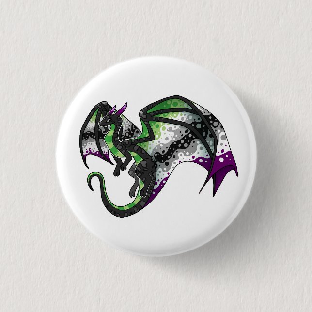 Badge Rond 2,50 Cm AroAce Pride Dragon (Devant)