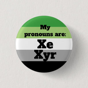 Badge Rond 2,50 Cm Aromantique/ Aro Xe/Xyr Pronoms