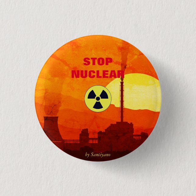 Badge Rond 2,50 Cm Arrêter le nucléaire (Devant)