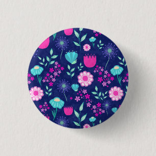 Badge Rond 2,50 Cm Arrière - plan à motif floral mignon