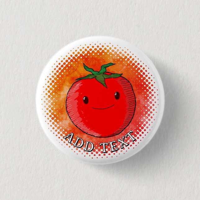 Badge Rond 2,50 Cm Arrière - plan d'aquarelle de tomate de carton mou (Devant)