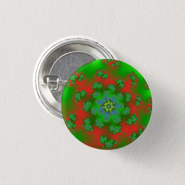 Badge Rond 2,50 Cm Arrosage floral de Noël (Devant & derrière)