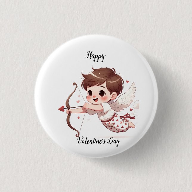 Badge Rond 2,50 Cm Arrow de Cupidon Saint-Valentin (Devant)