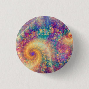 Badge Rond 2,50 Cm Art abstrait fractal vortex fantaisiste