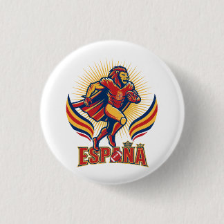 Badge Rond 2,50 Cm Art d'action Fierté nationale Lion Football Espagn