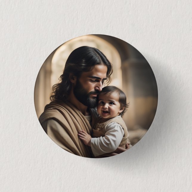 Badge Rond 2,50 Cm art de Jésus (Devant)