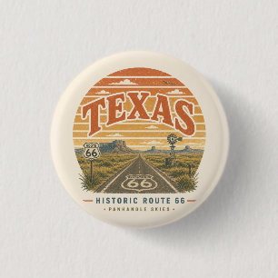 Badge Rond 2,50 Cm Art de la Route 66 du Panhandle Désert Texas