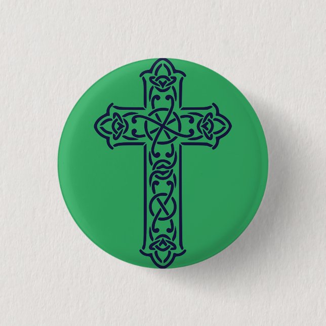 Badge Rond 2,50 Cm Art de nœuds graphiques de la croix celtique (Devant)