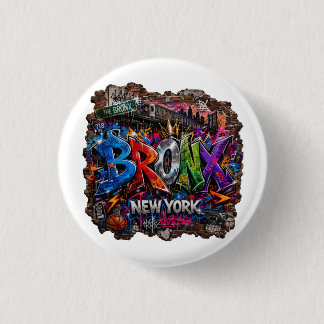 Badge Rond 2,50 Cm Art de rue graffiti urbain Bronx New York