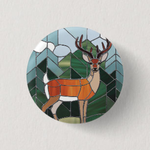 Badge Rond 2,50 Cm Art de verre coloré, Style de cerf en verre coloré