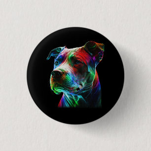 Badge Rond 2,50 Cm Art graphique Pitbull Chien L