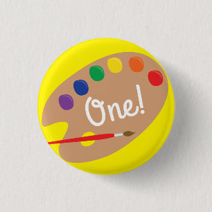 Badge Rond 2,50 Cm Art Paint Palette Cute 1er Anniversaire