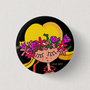 Badge Rond 2,50 Cm Art populaire d'Ukrainien de petite fille
