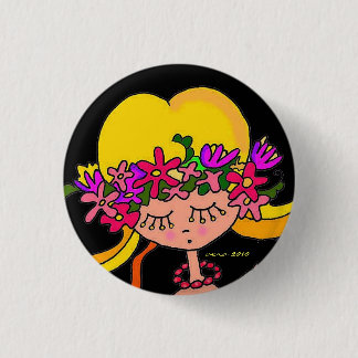 Badge Rond 2,50 Cm Art populaire d'Ukrainien de petite fille