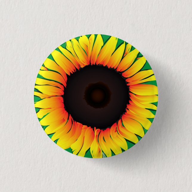 Badge Rond 2,50 Cm Art Sunflower - Choisissez / ajoutez vos couleurs  (Devant)