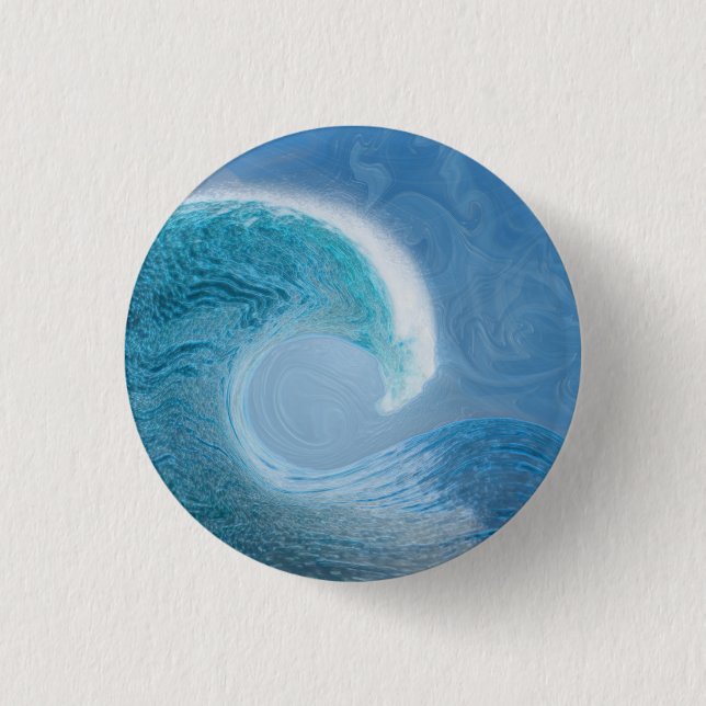 Badge Rond 2,50 Cm Artistic Blue Wave (Devant)