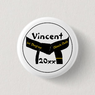 Badge Rond 2,50 Cm Arts martiaux 1er degré Ceinture noire
