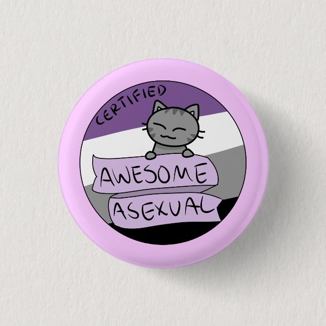Badge Rond 2,50 Cm Asexuel impressionnant (Devant)