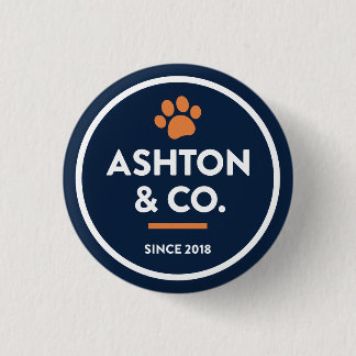 Badge Rond 2,50 Cm Ashton & Co. K9 Academy 2c Paw Dark