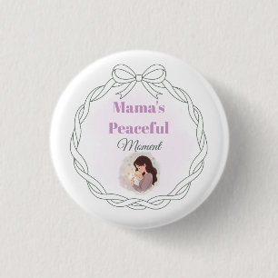 Badge Rond 2,50 Cm Assiette en papier pour Baby Shower "Le moment pai