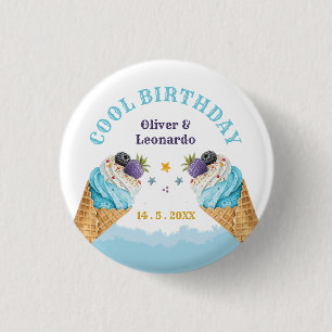 Badge Rond 2,50 Cm Assiettes en papier pour l'anniversaire des jumeau