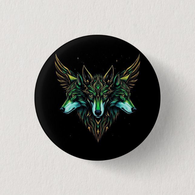 Badge Rond 2,50 Cm Astral Wolves (Devant)