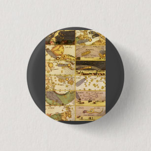 Badge Rond 2,50 Cm Astronomie vintage, Constellations Antiques Étoile