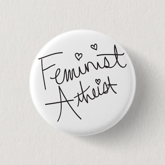 Badge Rond 2,50 Cm Athée féministe (Devant)