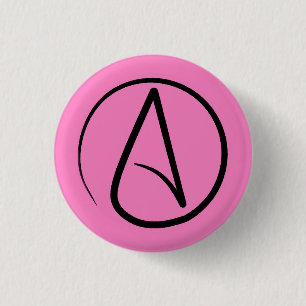 Badge Rond 2,50 Cm Atheist symbol: black on light pink