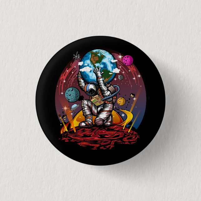 Badge Rond 2,50 Cm Atlas Space Man (Devant)