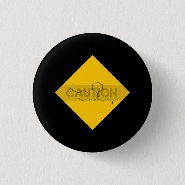 Badge Rond 2,50 Cm Attention : Fluoxetine (Devant)
