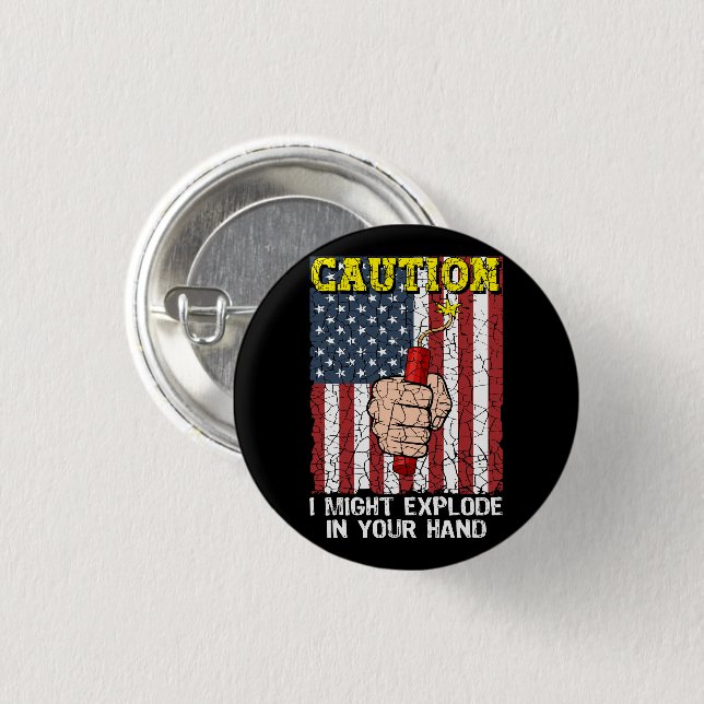 Badge Rond 2,50 Cm Attention, je pourrais exploser dans votre main 4  (Devant & derrière)