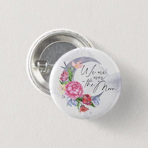 Badge Rond 2,50 Cm Au-dessus du baby shower des fleurs de lune