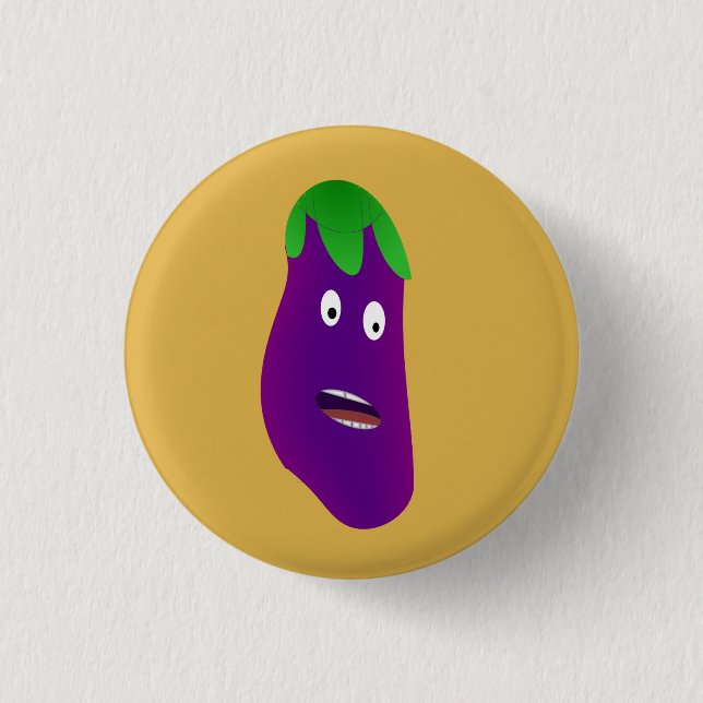 Badge Rond 2,50 Cm Aubergine surprise par Kenneth Yoncich (Devant)