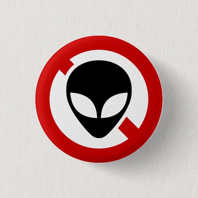 BADGE ROND 2,50 CM AUCUN ALIEN (Devant)