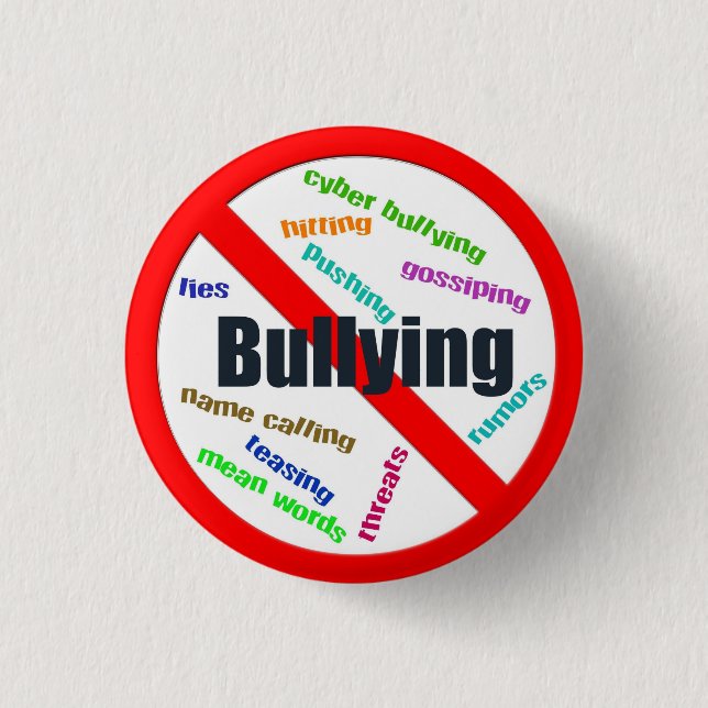 Badge Rond 2,50 Cm Aucun bouton de intimidation (Devant)