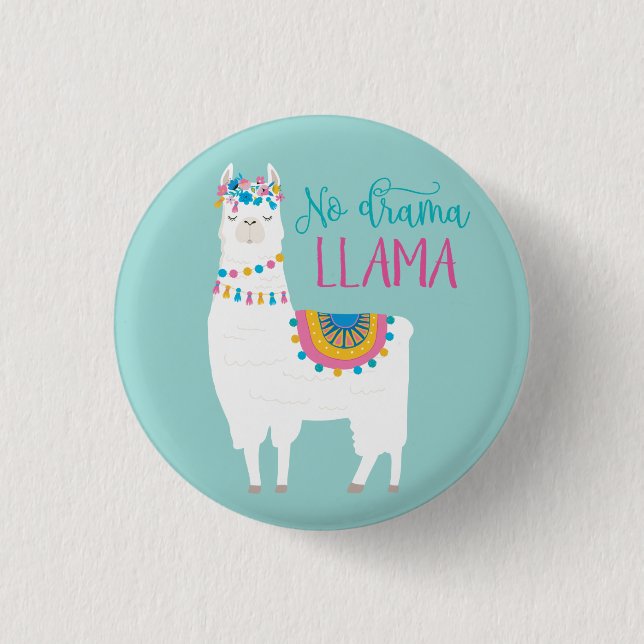 Badge Rond 2,50 Cm Aucun LAMA de drame (Devant)