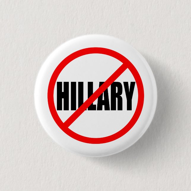 Badge Rond 2,50 Cm "AUCUNE HILLARY" 1,25 pouces (Devant)