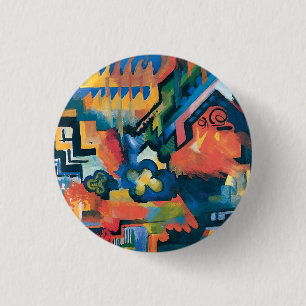 Badge Rond 2,50 Cm Auguste Macke - Hommage à Bach Art Moderne Abstrai