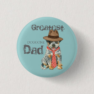 Badge Rond 2,50 Cm Australian Cattle Chien Papa
