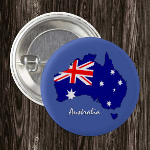Badge Rond 2,50 Cm Australie bouton, carte, drapeau patriotique austr