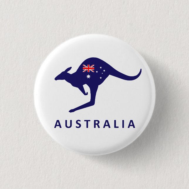 BADGE ROND 2,50 CM AUSTRALIE KANGAROO (Devant)