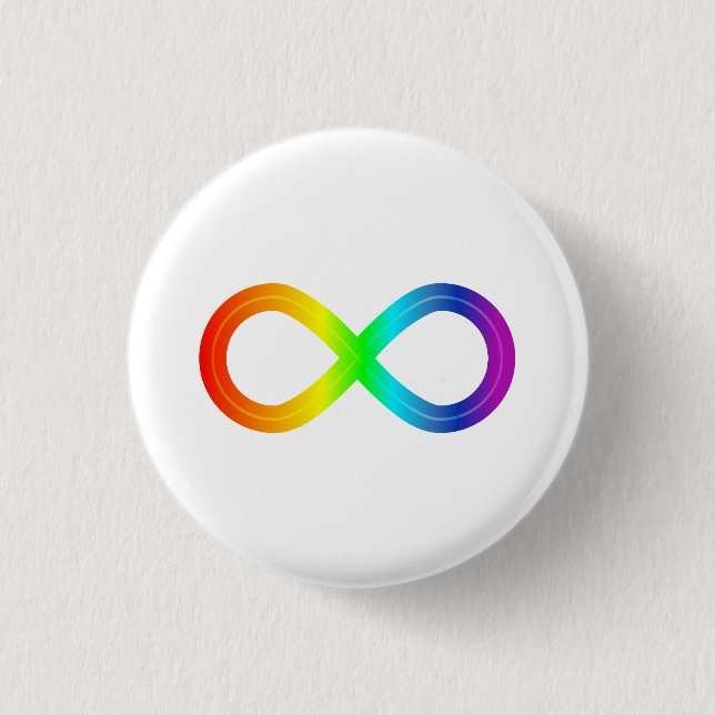 Badge Rond 2,50 Cm Autisme infini arc-en-ciel (Devant)