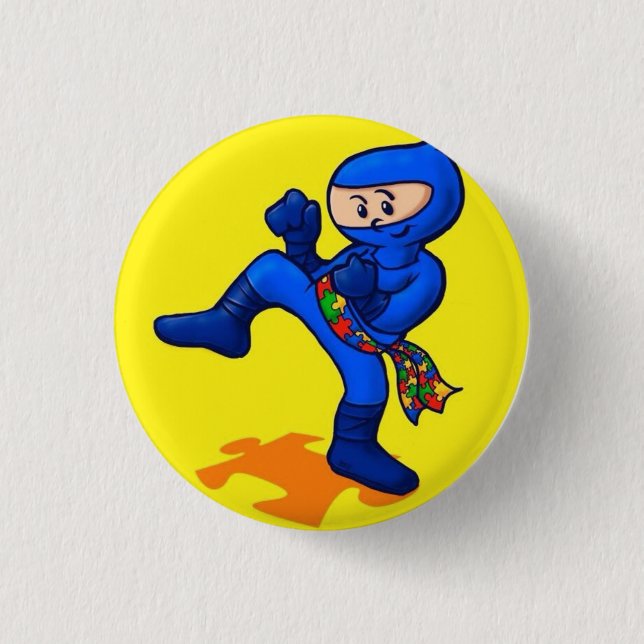 Badge Rond 2,50 Cm Autisme Ninja (Devant)