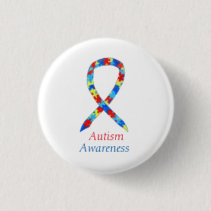 Badge Rond 2,50 Cm Autisme Puzzle Sensibilisation Ruban Pins Personna
