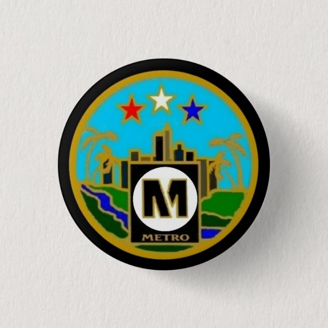Badge Rond 2,50 Cm Autobus centraux de métro de Los Angeles de joint (Devant)