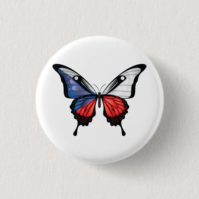 Badge Rond 2,50 Cm Autocollant de drapeau de papillon Swallowtail tch (Devant)
