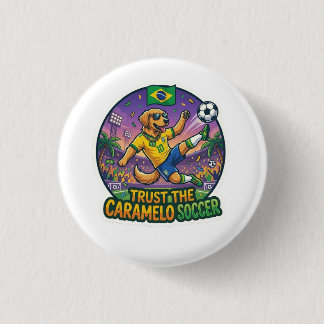 Badge Rond 2,50 Cm Autocollant de mème de chien caramel de football A